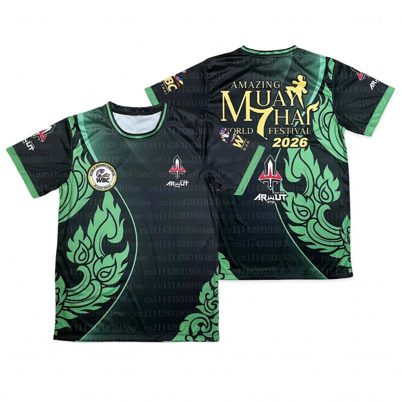 WBC Муай Тай 3D Печать Мужская Майка Мировой Фестиваль Спортивная Одежда Мужская Футболка Летняя MMA Бокс Тренировочная Форма С Коротким Рукавом