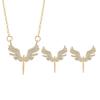 Angel Wings Zircon Bridal Jewelry Set: Necklace & Earrings