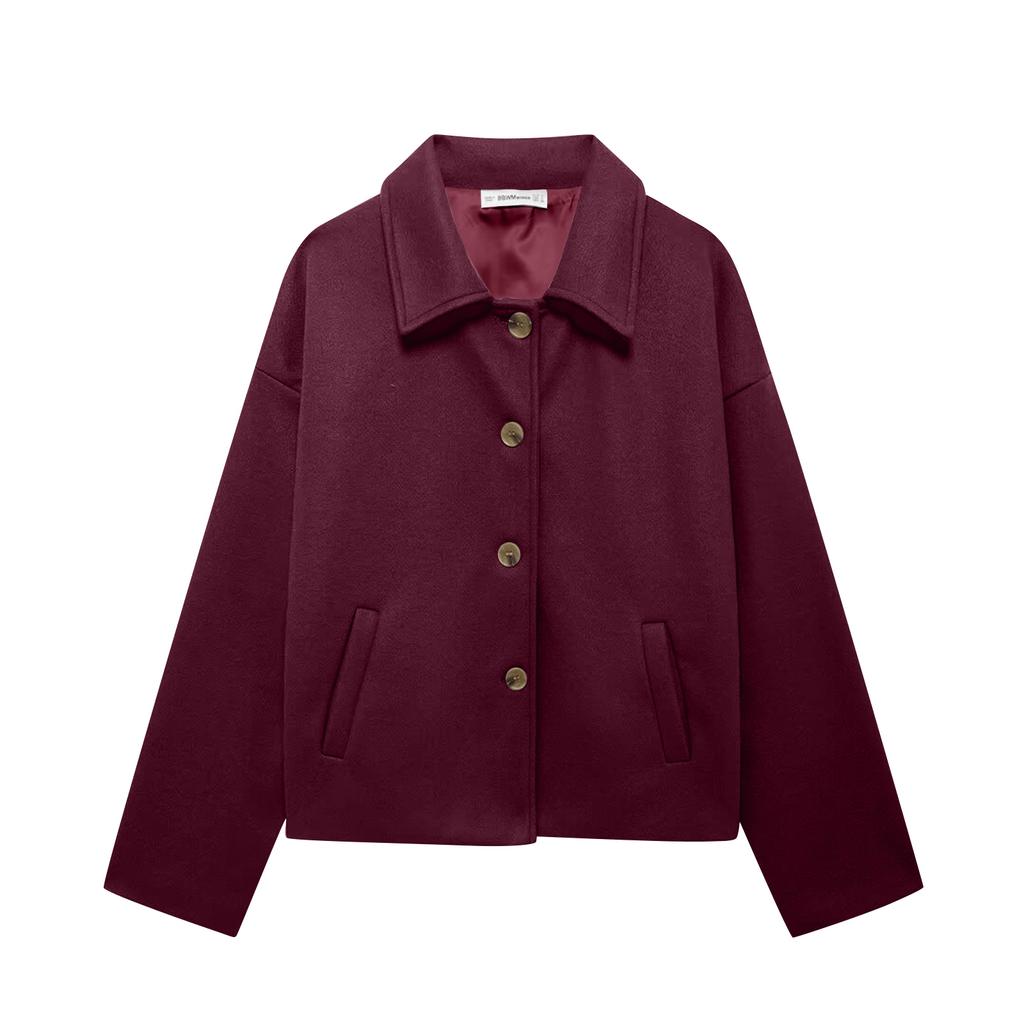 Женская модная повседневная блузка с длинными рукавами на пуговицах, однотонная, куртка куртка куртка