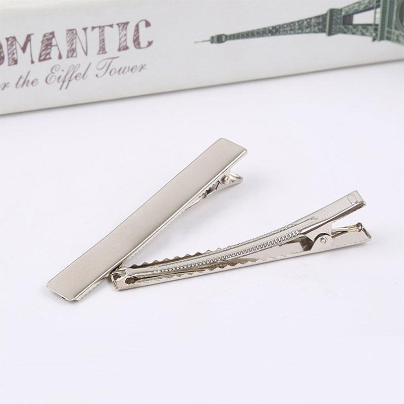50Pcs Metal Alligator Hair Clips Bow Teethed Barrette Crocodile Clamp Diy Clip