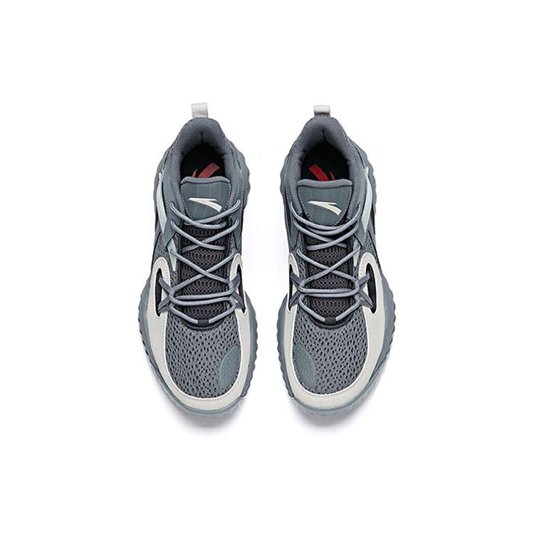 Anta Кроссовки для баскетбола среднего размера с амортизацией в ветровой трубе, нескользящие, износостойкие, серые, 112021617S-1