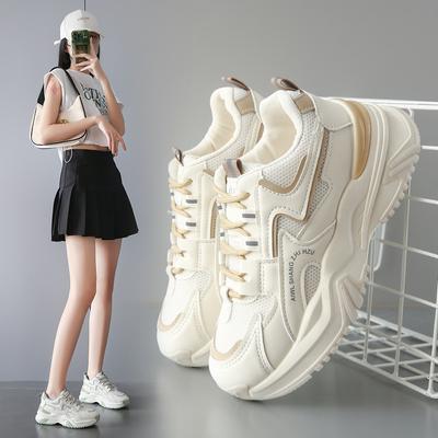 Женская повседневная обувь Dad Platform Chunky Sneakers Fashion Wedge Thick Sole Promise White Walking Shoes Zapatos De Mujer