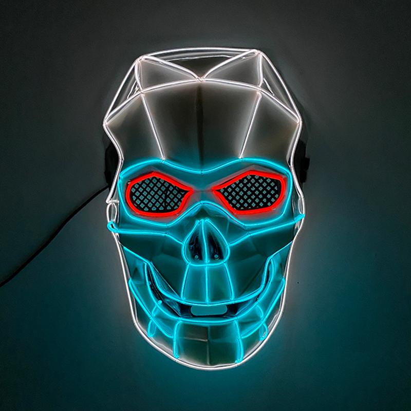 Halloween Skull Light Up Masks Scary Disguise Costumes Dexoration Cosplay Anime Killer Mask Luminous Skull Masks Skeleton Mask