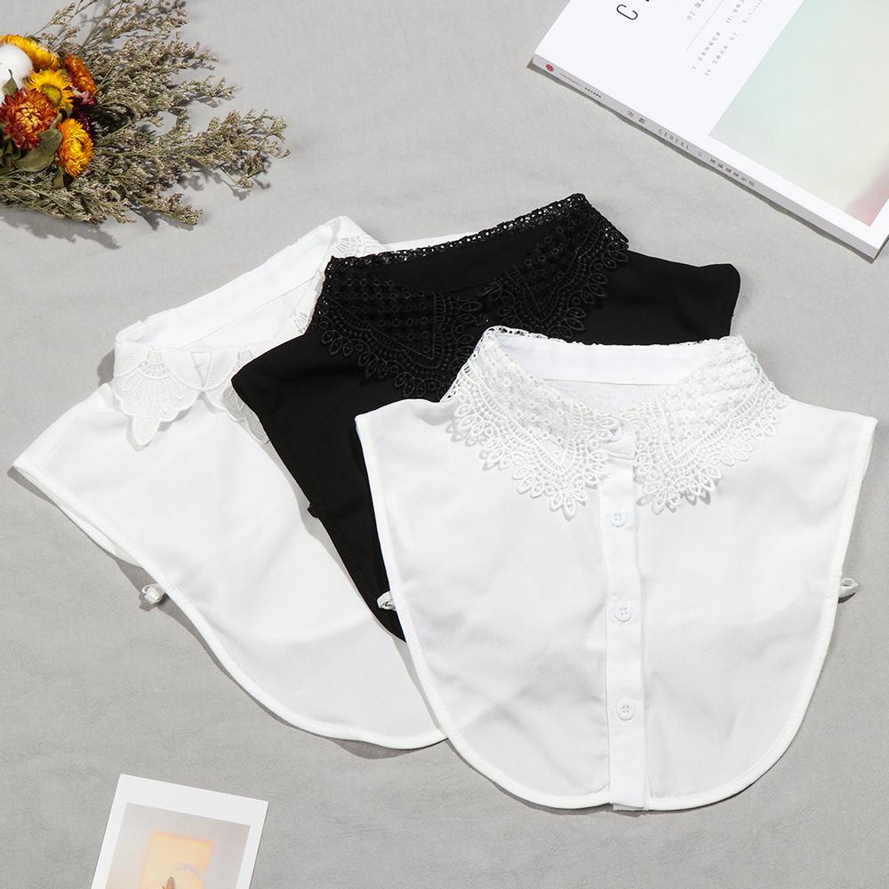 Классический женский хлопковый кружевной накладной воротник в винтажном стиле, съемный аксессуар для одежды, лацкан для блузки, топа, рубашки, ложный воротник, дропшиппинг