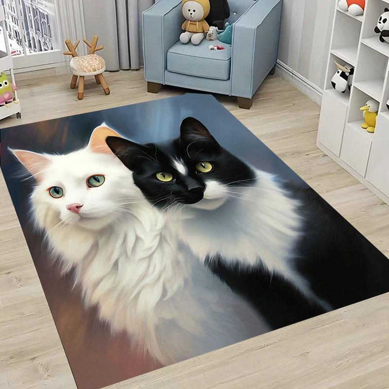 Ковры с 3D-печатью кошек для дома, гостиной, детской спальни, дивана, придверный коврик, кухонные напольные коврики, противоскользящий декор, подарок
