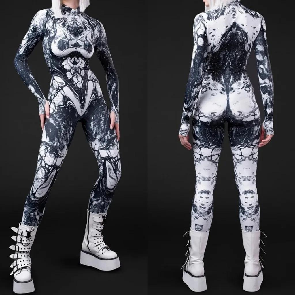 3D цифровая печать сценических костюмов для взрослых Хэллоуин Мероприятие Карнавал Тематическая вечеринка Костюм для косплея Костюм для ролевой игры Комбинезон