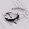 S925 Stackable Matching Ring with Black Epoxy — European & American INS Style