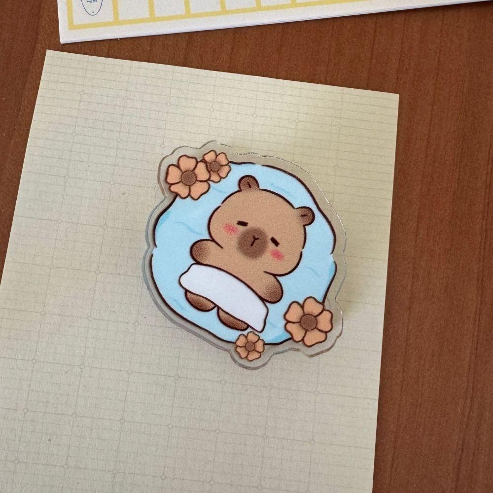 Цветок Капибара Брошь Животное Животное Значок Изысканный Мультфильм Акриловая Булавка Девушка