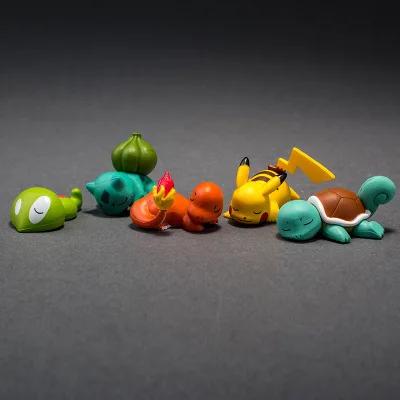 Спящий Покемон Фигурка Действия Чашка Карманный Монстр Пикачу Высококачественные Игрушки Деденне Феннекин Буннелби Люкарио Мадкип Сквиши Маленькая Фигурка