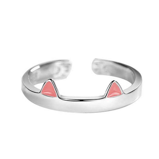 Кольцо для пары, кошачьи уши, покрытие, украшение, ювелирное изделие, регулируемое кольцо на палец для повседневного ношения