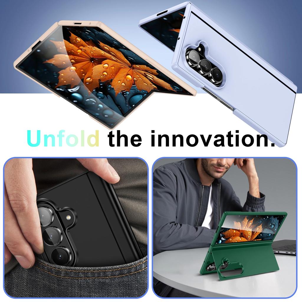 Модный Прочный Защитный Чехол Однотонный ПК Чехол для Samsung Galaxy Z Fold7 5G Fold4 Fold 7 Fold6 Fold5 Fold 5 6 4 3 Fold3