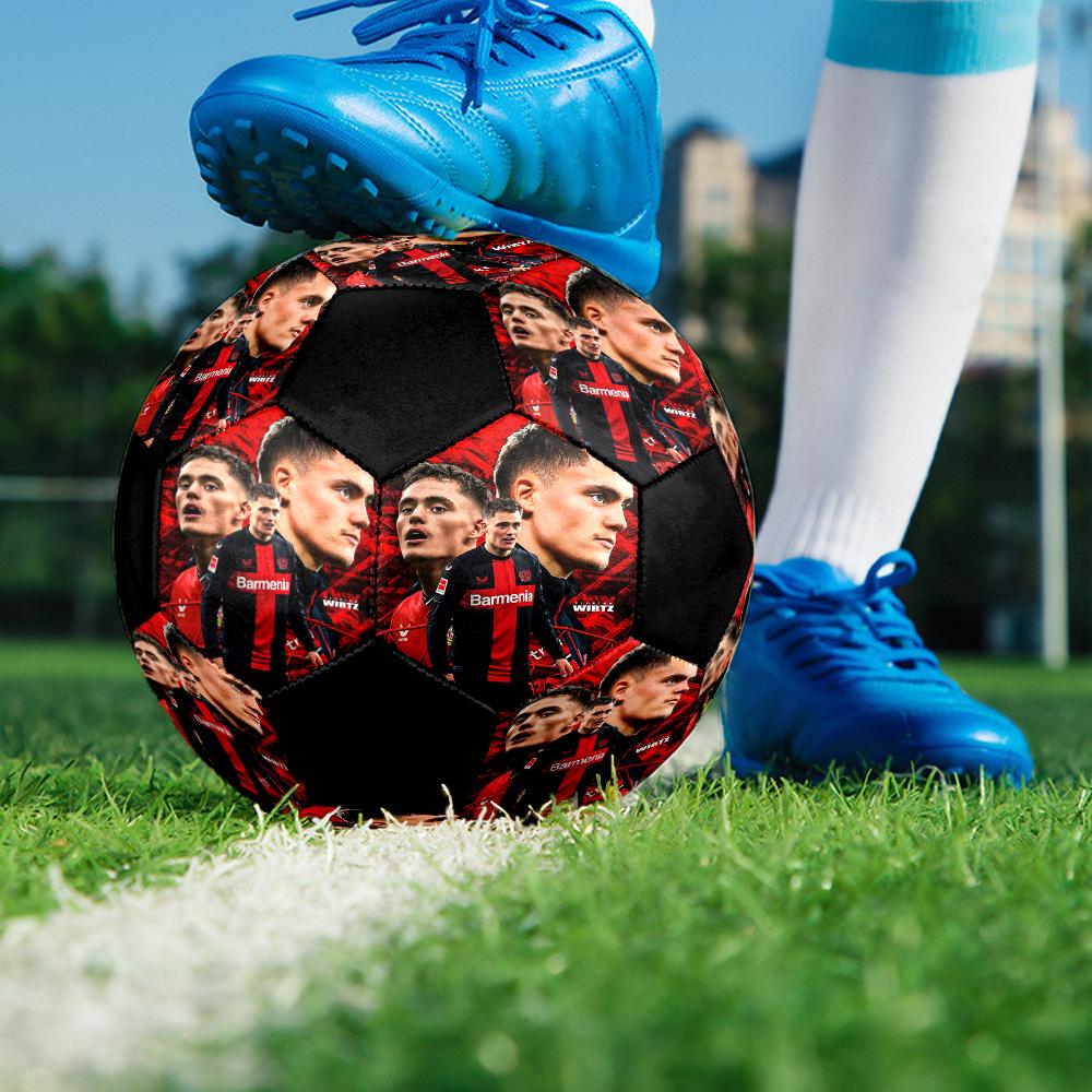 Florian Wirtz Indoor Soccer Ball Colorful Machine Stitched PVC Size 5 Team Training Competition Ready Durable High-Bounce Cool Sports Gift