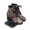 Осень-зима Большие размеры женские короткие сапоги с грубым каблуком и черепом удобные теплые круглые сапоги на высоком каблуке Martin Boots 36-42