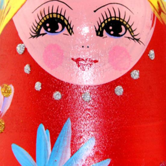 1 Set Nesting Doll Unique Pattern Wear Resistant Wood Girls Russian Stacking Dolls Desktop Decor for Home