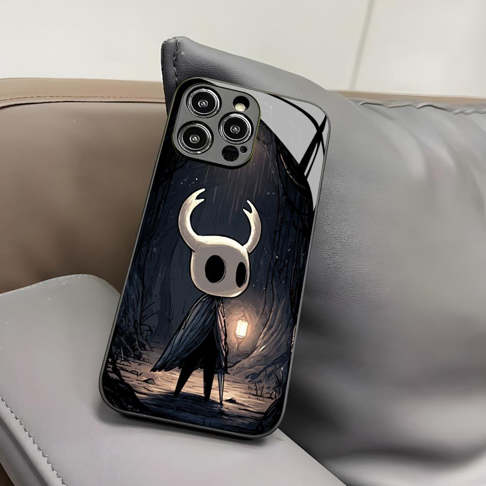 Чехол для телефона The Hollow Knight для iPhone 17 Air 16 15 14 12 11 13 Pro Max Mini X Xr Xs Puls Черная стеклянная крышка