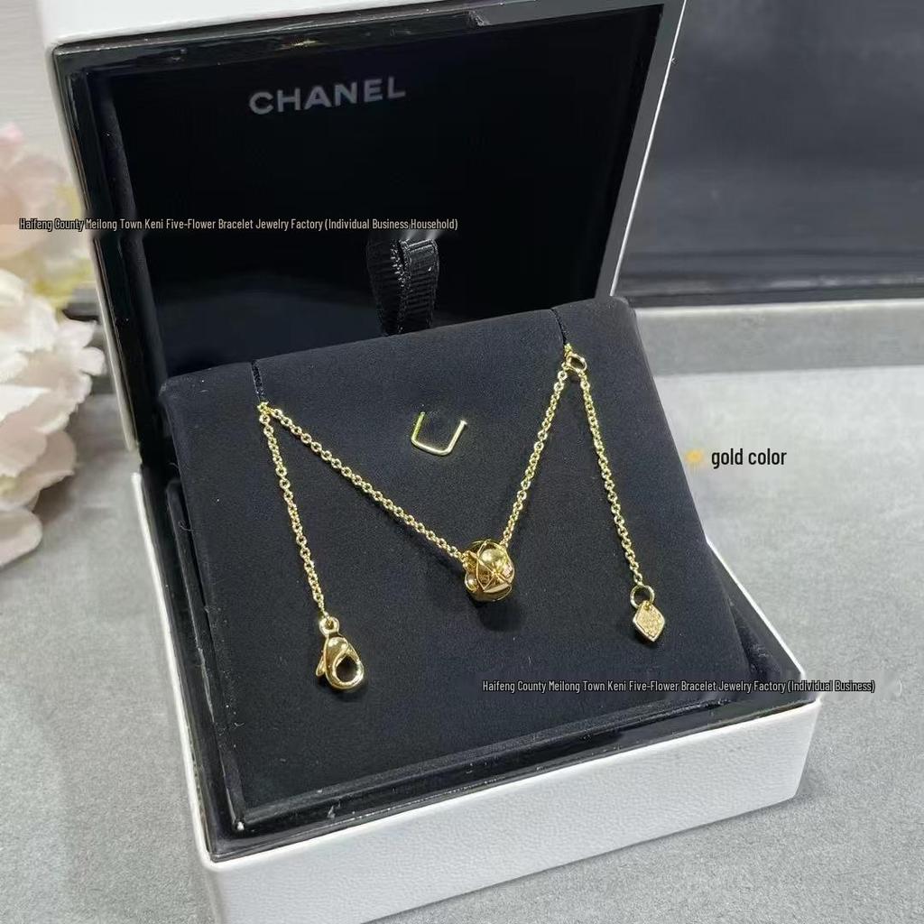 18k Gold Ice Moon & Bean Pendant Necklace Set with Diamond Pattern Choker