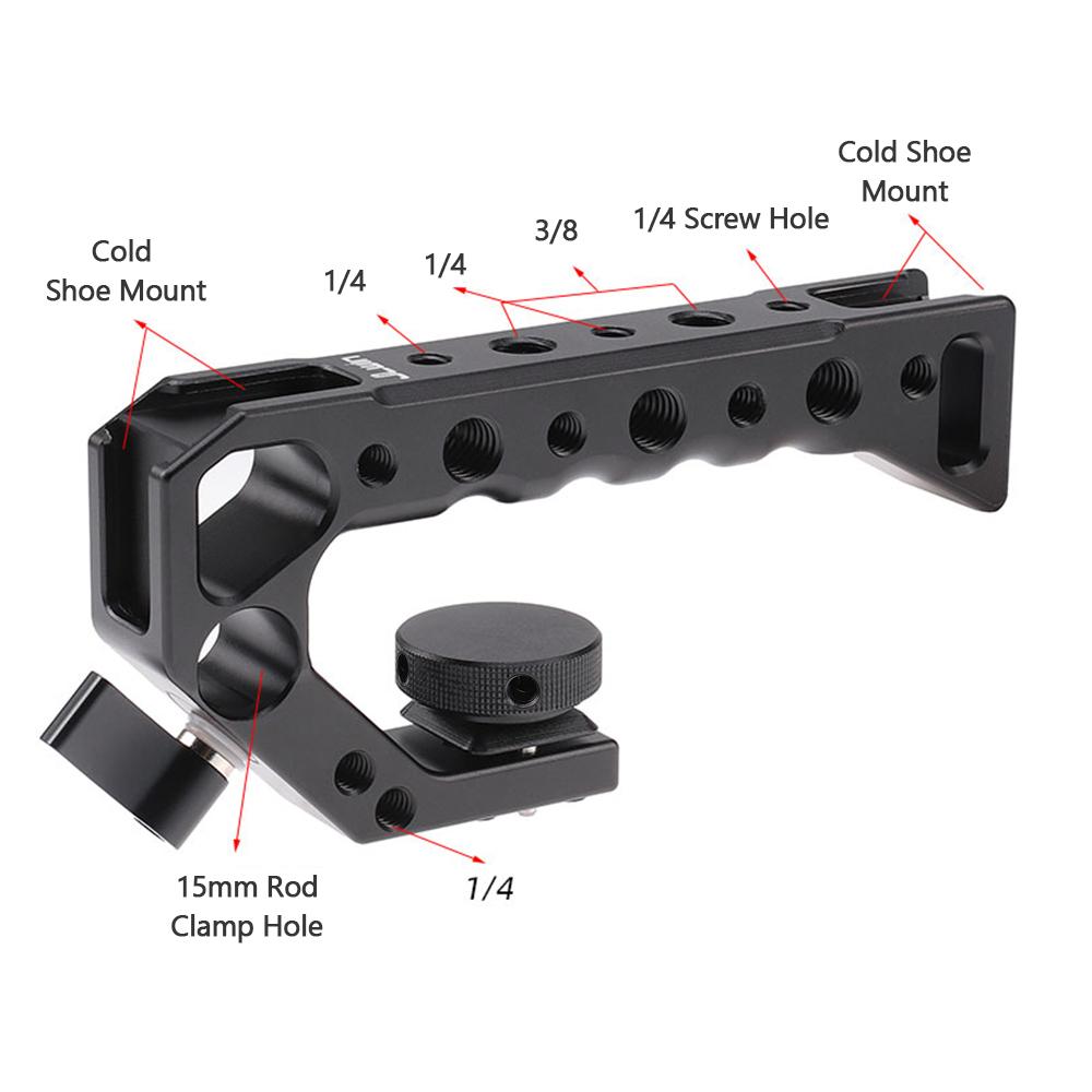 JLwin AF357 Универсальная верхняя ручка для камеры Верхняя рукоятка из алюминиевого сплава с 4 креплениями для холодного башмака Arca