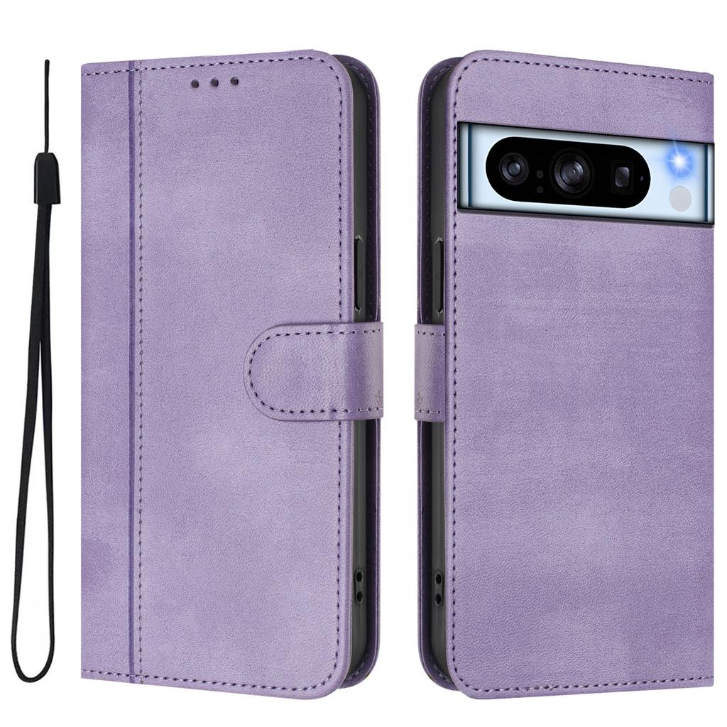For Google Pixel 8 Pro Cases Wallet Stand Retro Texture Leather Phone Cover with Lanyard