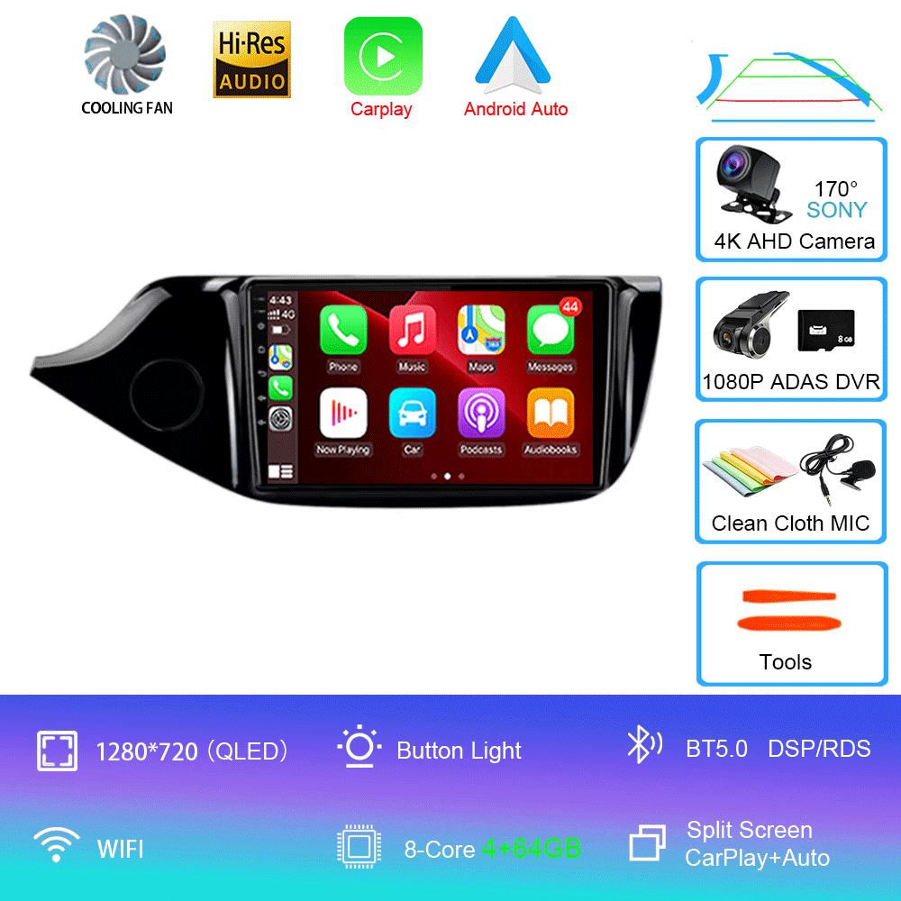 Автомобильное радио Android 14 Carplay для KIA Cee'd CEED JD 2012 2013 - 2018 Навигация Мультимедийный проигрыватель Стерео 5GWiFi+4G SIM BT видео