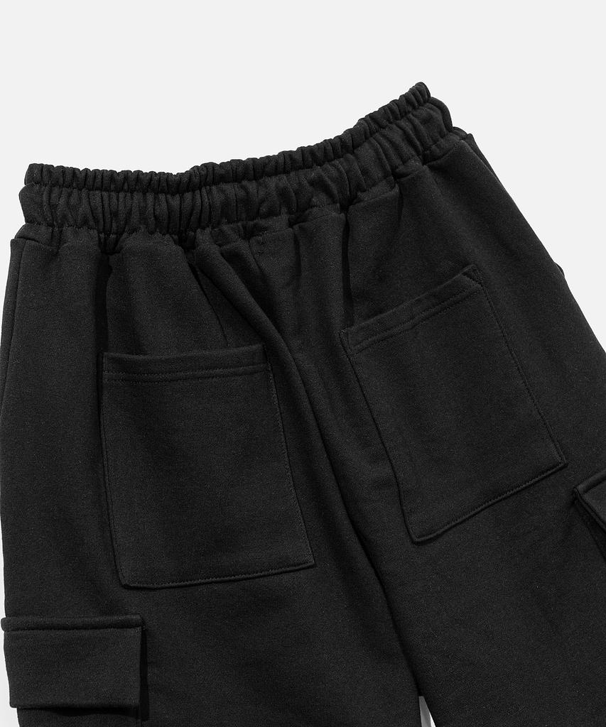 VASTIC Wide Sweat Cargo Half Pants_Black