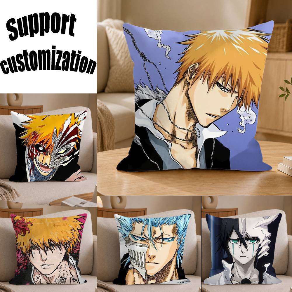IIchigo kurosaki Anime BLEACH Square Sofa Pillow Cover Solid Color Living Room Home Decor Cushion Case