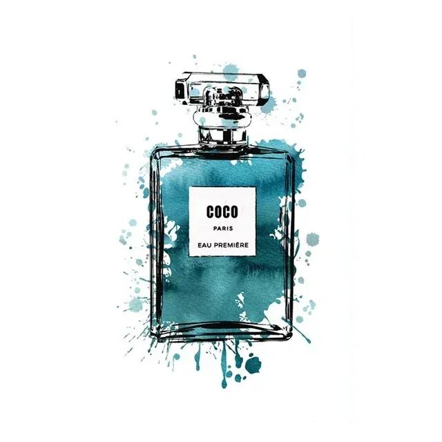 Современная модная эстетика Настенное искусство Париж Роскошный флакон духов HD Масло на холсте Постер Принт Украшение для дома Спальни Подарок