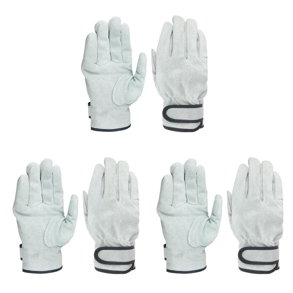 Work Cowhide Velcro [ACE] [Bulk Purchase] [3-Pack] Gloves, Leather, Closure, Medium, AG441-3P