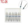 10 шт./кор., стоматологические алмазные боры, дрели, стоматологические боры Dia-burs для высокоскоростных наконечников, средние инструменты для полировки TC-26