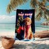 1PC Custom Name Christmas Cats Dogs Beach Towel Highly Absorbent And Sand-Resistant Towel for Swimming, Pool, Yoga, And Travel Lightweight