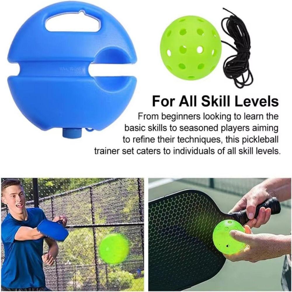 Blue Base Pickleball Trainer Creative Pickleball Training Aids Tennis Trainer  Indoor Sports
