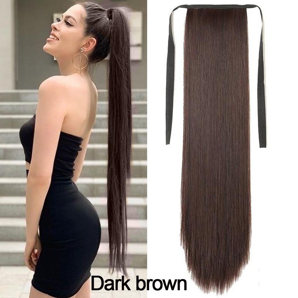 LUPU Синтетические длинные прямые волосы с оберткой вокруг зажима в хвосте для наращивания волос, накладные волосы Reistan Pony Tail