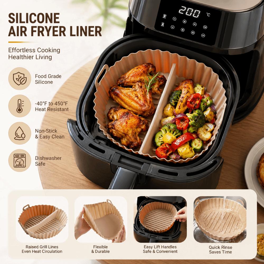 Food Grade Silicone Baking Tray Creative Circular Oven Mat Silicone Air Fryer Liner Air Fryer Use