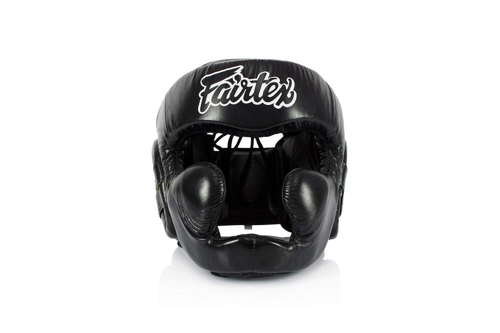 Боксерский шлем Fairtex HG13 из натуральной кожи (Размер L)