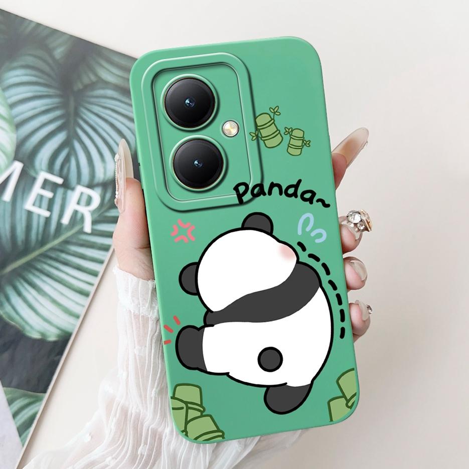 For Vivo Y27 4G Case V2249 Lovely Panda Cartoon Cover Shockproof Soft Silicone Phone Case For Vivo Y27s Y 27 s VivoY27 5G Bumper