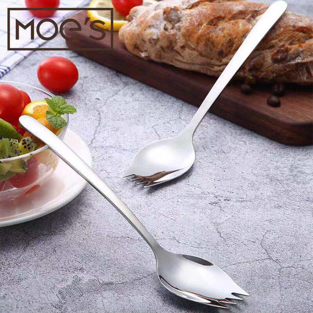 2 In 1 Stainless Steel Fork Spoon Spork Cutlery Set Kitchen Outdoor Utensil Tool