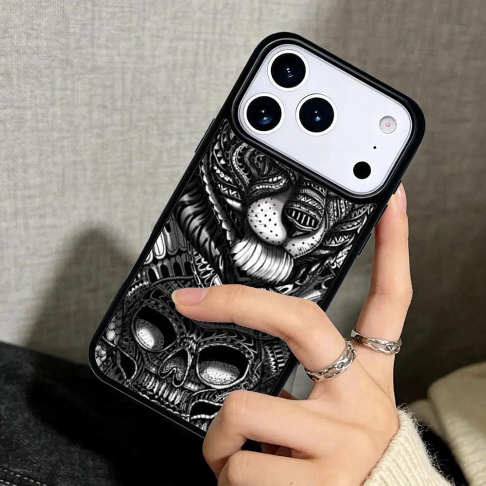 Чехол Case для iPhone 17 Air 16 Pro Max 15 Plus 11 13 Mini 14 12 Задняя крышка телефона Маска Самурая Шлем Воина