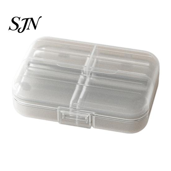 Small Medication Container Double Layer Pill Box with 7 Compartments, Portable Waterproof Daily Case, Organizer Pocket Size PP for Outdoor Trip