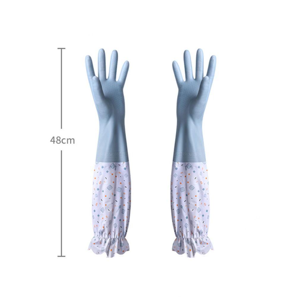 Velvet Winter Cleaning Gloves Latex Housework Gloves Warm Rubber Dish Washing Gloves  Kitchen