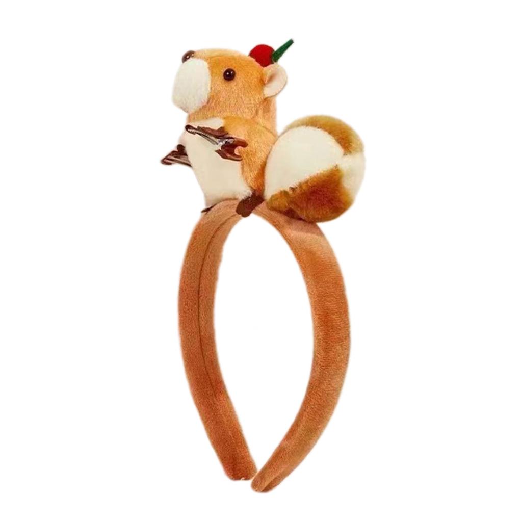 Multifunctional 3D Animal Hair Clip Colorful Cartoon Squirrel Hairpin Hair Hoop Jewelry Stylish Plush Hair Accessory