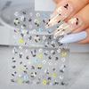 Flower Nail Stickers New Small Fresh Relief Nail Stickers Sweet Daisy Strawberry Flower 3D Nail Stickers Decoration