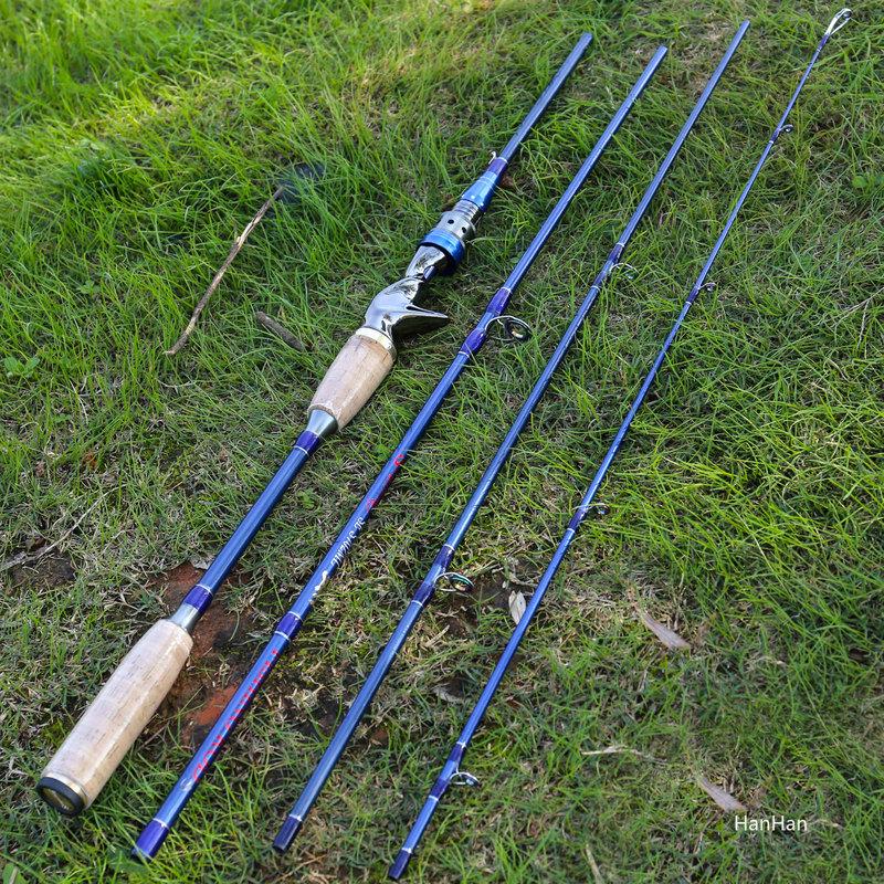 Рыболовная удочка спиннинг из углеродного волокна 4 секции 2,1 - 2,4 м бренда Sougayilang Bass