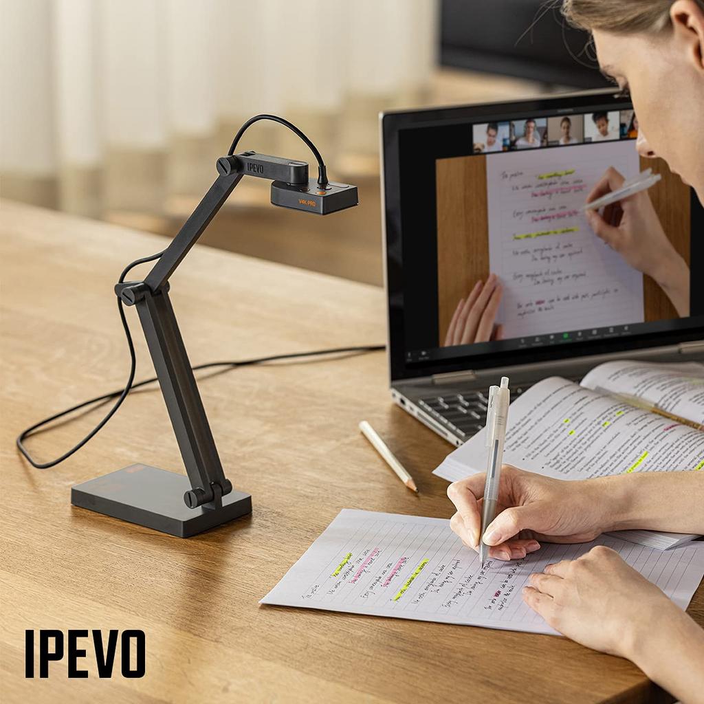 Документ-камера IPEVO V4K PRO Угол обзора 8 миллионов пикселей 4K USB-подключение Светодиодная подсветка Всенаправленный микрофон 72° (UHD)