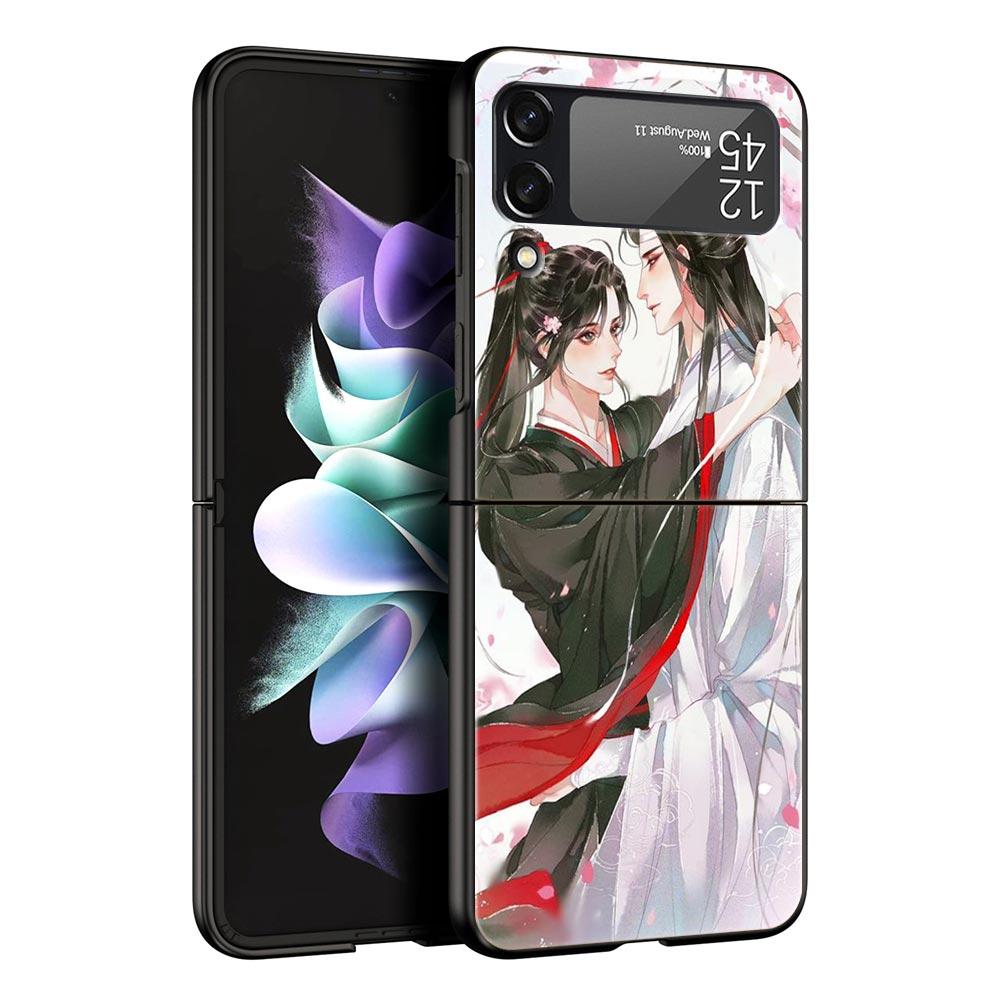 Аниме Мо Дао Цзу Ши Милый Чехол для Телефона Z Flip 4 Для Samsung Z Flip 3 5G Черный Жесткий Чехол Galaxy ZFlip3 ZFlip5 Обложка Складной Роскошный