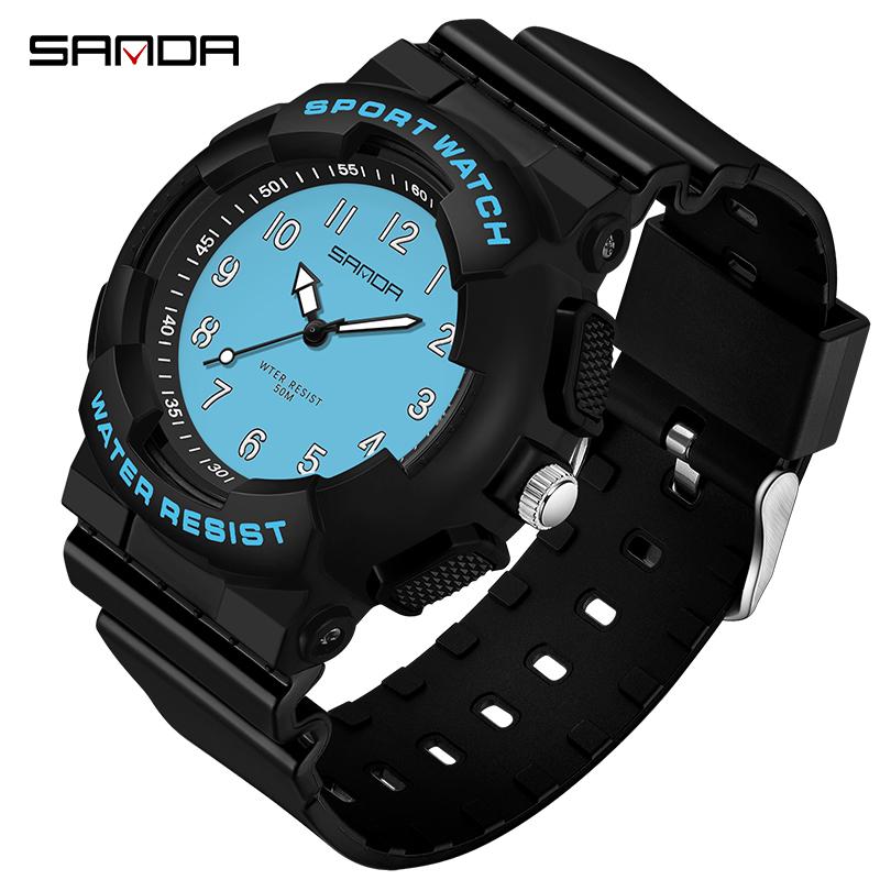 SANDA New Men Lady Watch Youth Student Casual Fresh Electronic Watches Quartz Fashion Versatile Waterproof Unisex Luminous