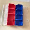 4 Compartments Screws Organizer Box with Buckle Sloping Opening Divided Container Case Semi Transparent Lid for Components Parts