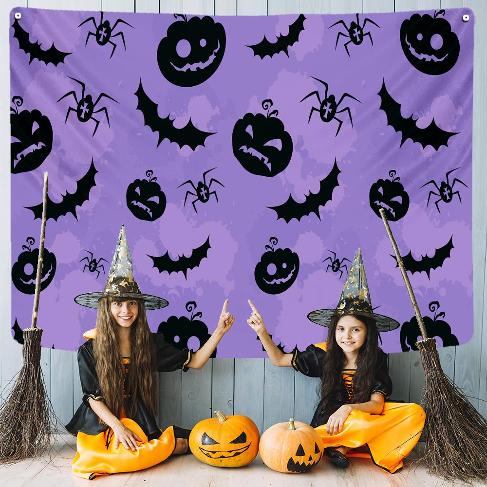 Bedroom Living Room Decor Mystic Pumpkin Haunted House Witch Aesthetics Wall Hanging Wall Decor Home Decor Halloween Tapestry