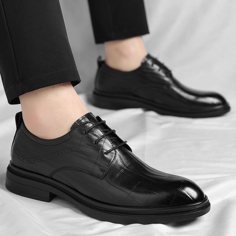 Классический бренд Интервью Деловая рабочая обувь Ретро Коричневая Мужская кожаная Повседневная обувь Высококачественная подошва Мужские туфли Оксфорды