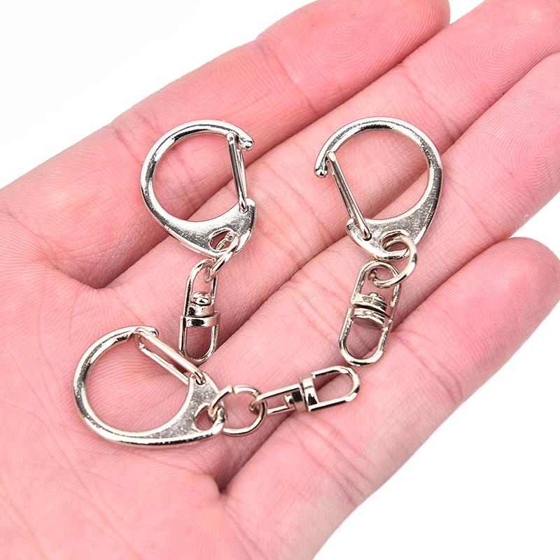 10 шт. DIY полированный серебряный брелок разъемное кольцо короткая цепь