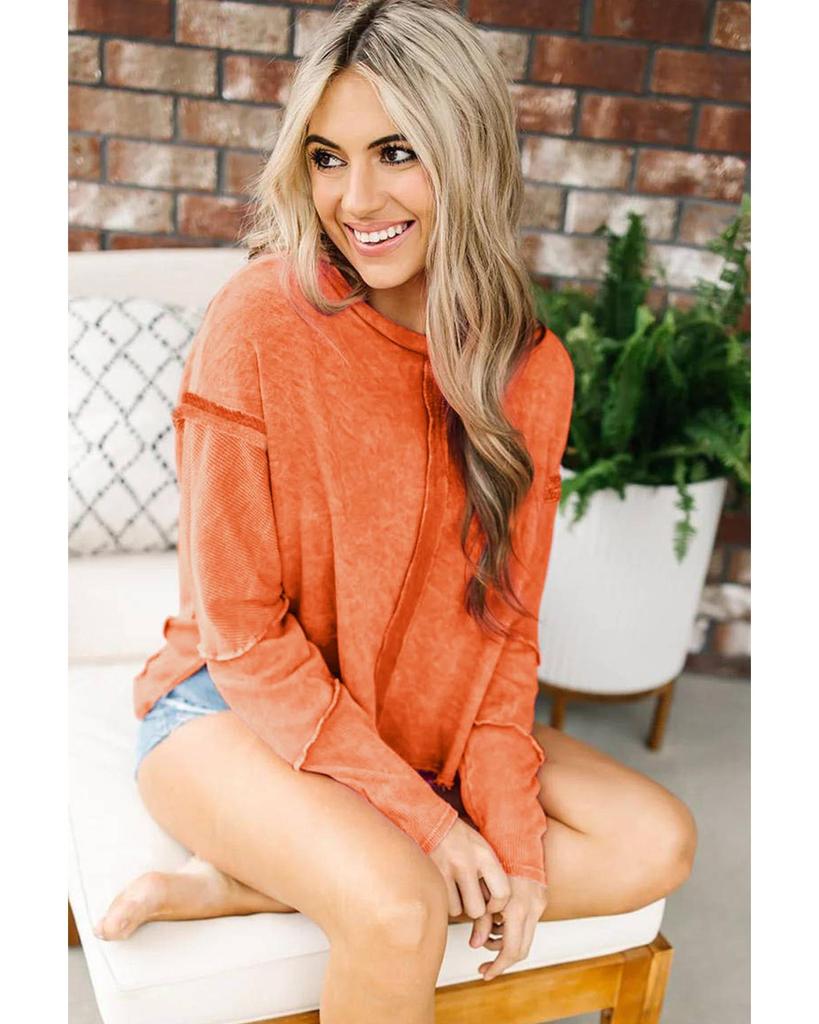 Azura Exchange Толстовка с открытыми швами и необработанным краем