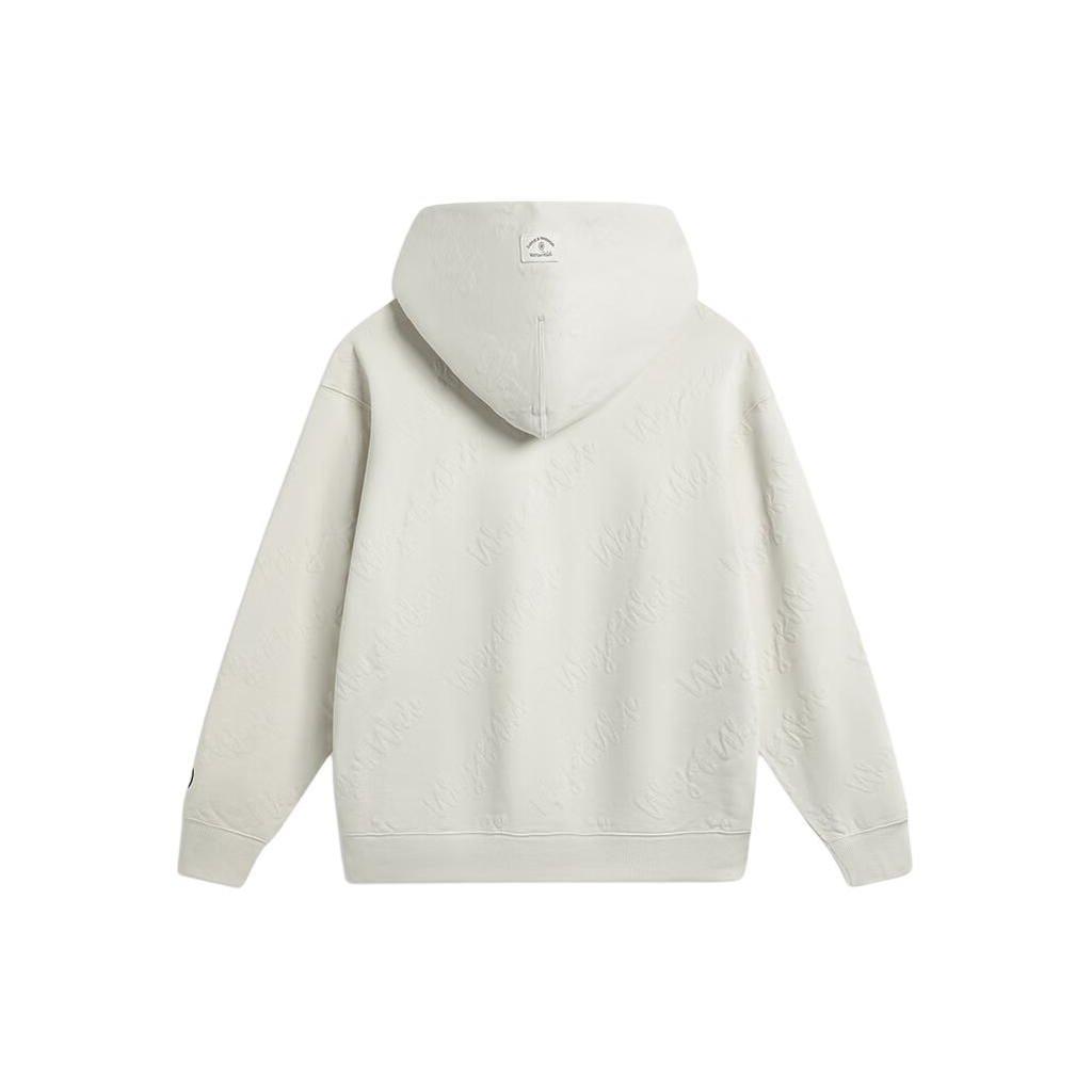 Li Ning Loose Pullover Hoodie With Letter Print Men Tops Gray AWDU017-2